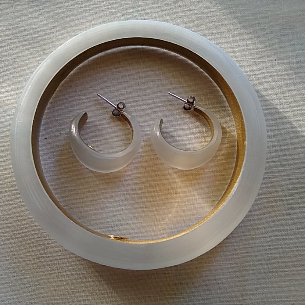 Alexis Bittar Lucite Enamel Bangle and Earrings